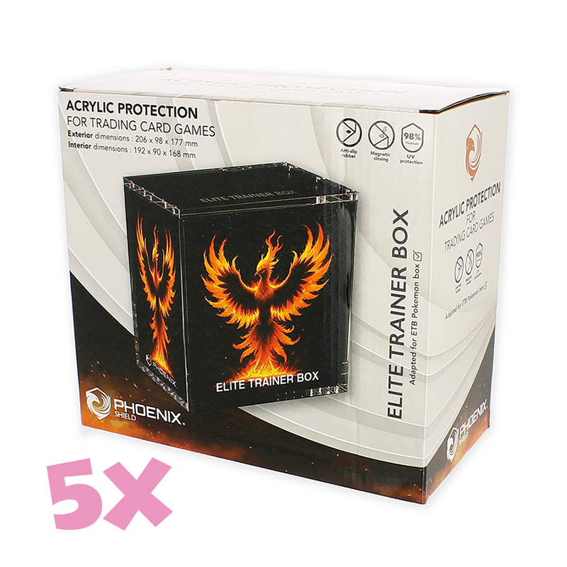 Protections ETB Pokémon Gold - Lot De 5 Ou 10 Housses Souples 0,5mm Avec Filtre UV Pour Elite Trainer Box