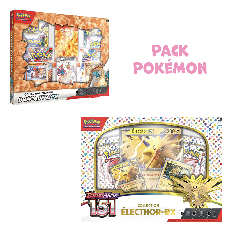 Pack spécial • Coffret Pokémon 151 Electhor-Ex + Coffret Dracaufeu-ex Premium