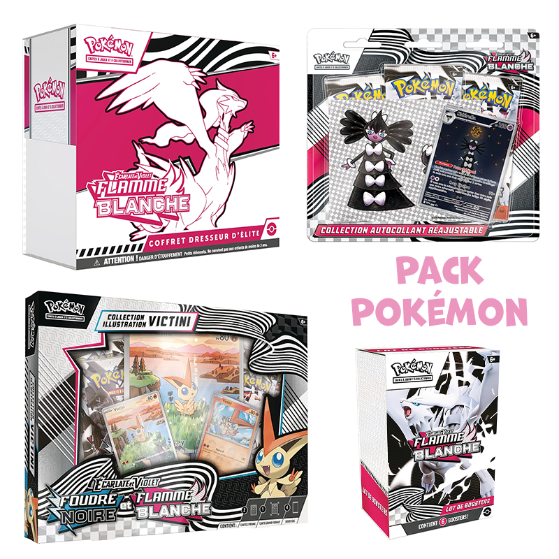 Pack Pokémon • EV10.5 Flamme Blanche • ETB + Tripack + Bundle + Coffret Victini
