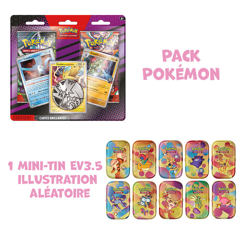 Pack Spécial | Mini Tin EV3.5 Pokémon 151 + Duopack Team Rocket