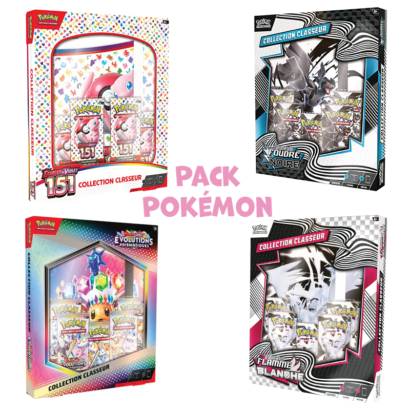 Pack Pokémon ( ⚠️ petit défaut) • 4 coffrets classeur • EV3.5 EV8.5 EV10.5