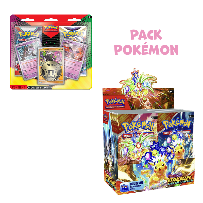 Pack Pokémon de Noël 🎄 | Display 36 boosters EV8 Étincelles Déferlantes • Duopack Mars 2025