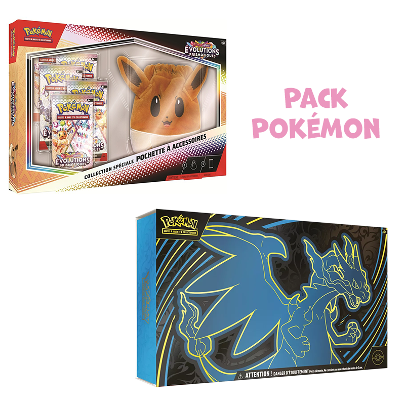 Pack Pokémon de Noël 🎄 • UPC Méga-Dracaufeu Ex + Coffret Pochette EV8.5 Évolutions Prismatiques