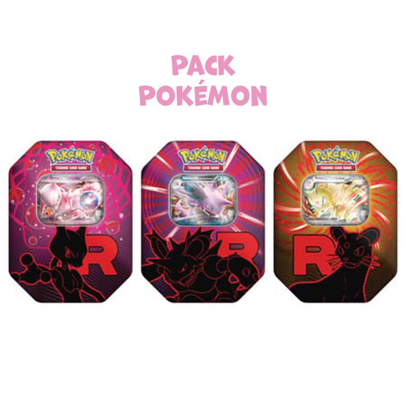 Artset des 3 Pokébox Pokémon Team Rocket  | Nidoking• Mewtwo • Persian