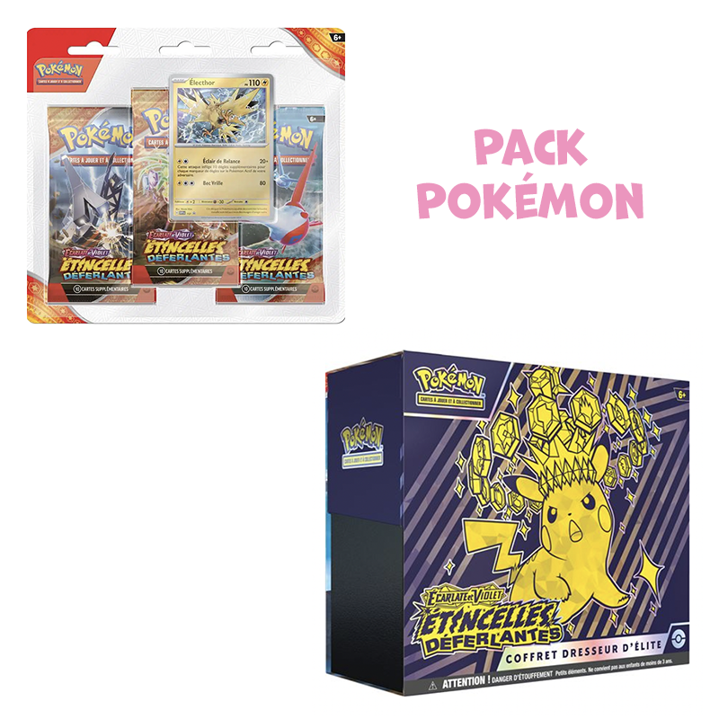 Pack Pokémon | Tripack + ETB EV8 Étincelles Déferlantes