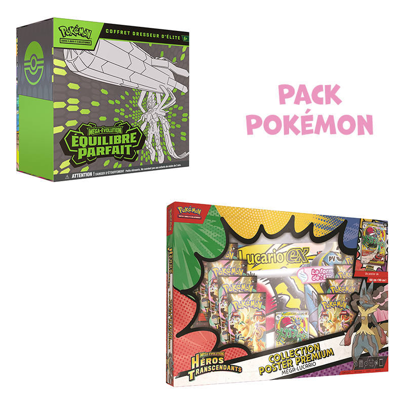 [Précommande] Pack Pokémon • ETB ME3 Équilibre Parfait + Coffret Poster Premium (aléatoire) ME2.5 Héros Transcendants