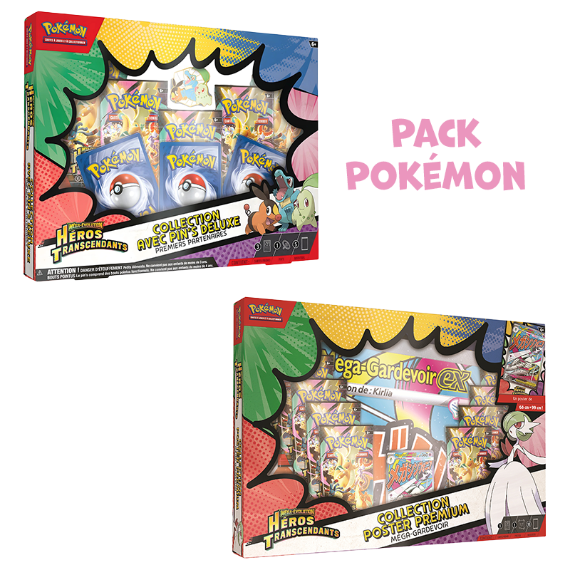 [Précommande] Pack Pokémon • Coffret Pin's Deluxe + Coffret Poster Premium (aléatoire) ME2.5 Héros Transcendants