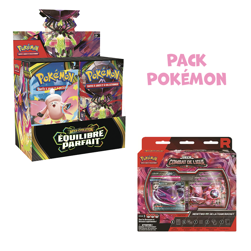 [Précommande] Pack Pokémon • Display de 36 boosters ME3 Équilibre Parfait + Deck Mewtwo-Ex de la Team Rocket