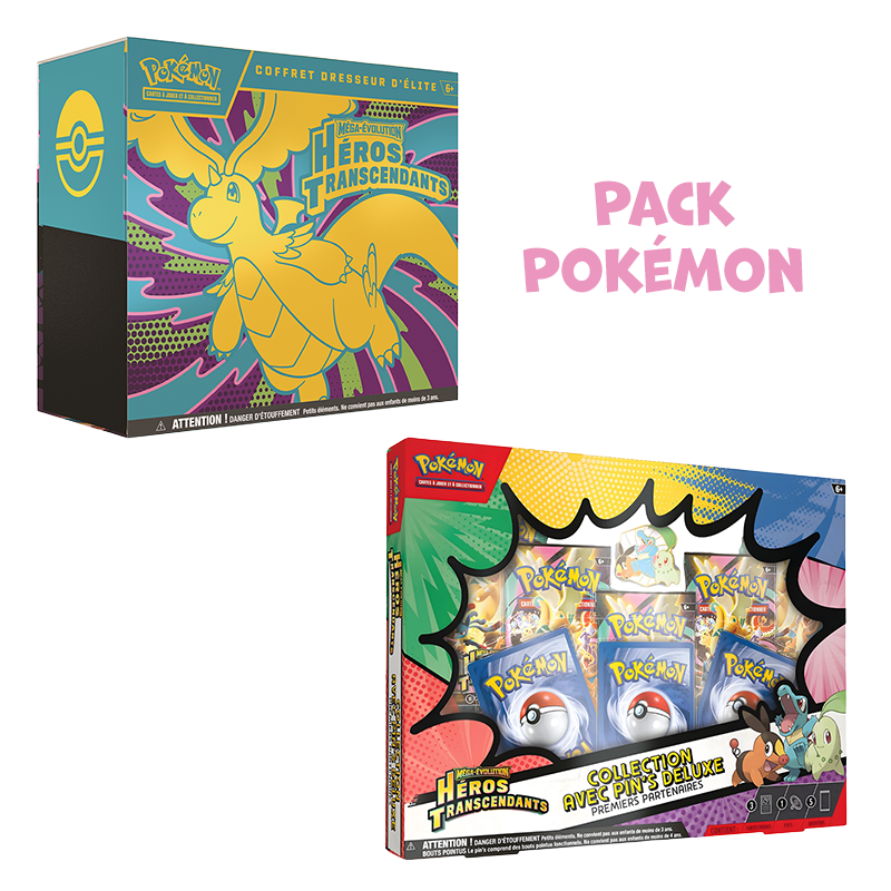 [Précommande] Pack Pokémon • Coffret Pin's Deluxe + ETB ME2.5 Héros Transcendants