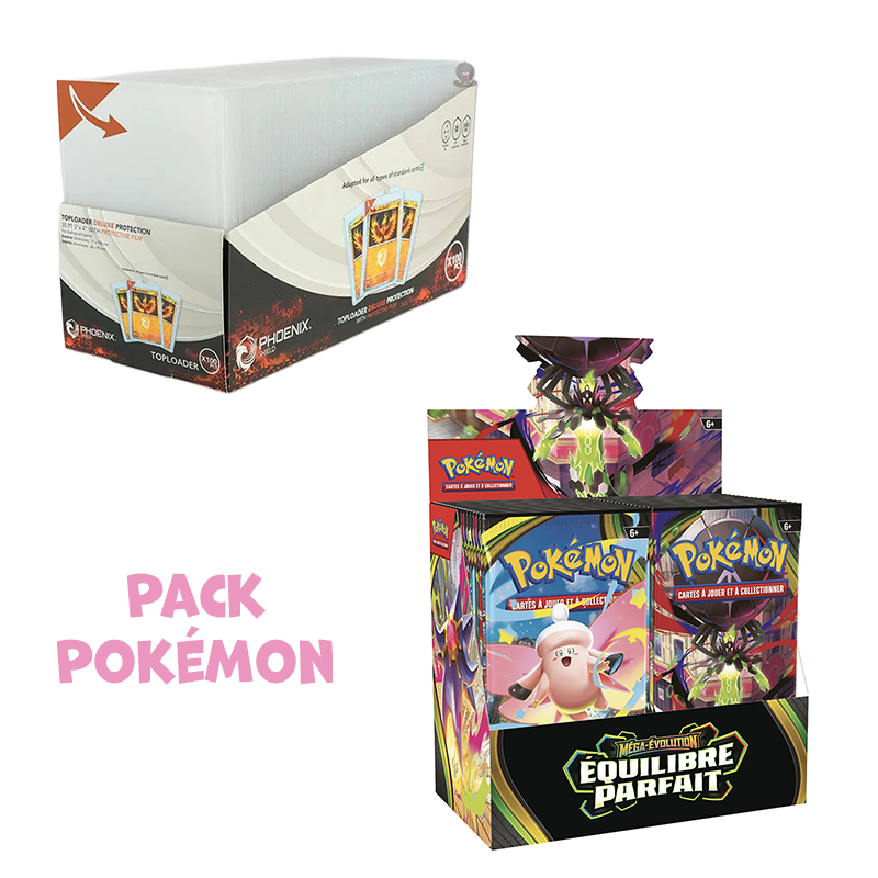 [Précommande] Pack Pokémon • Display de 36 boosters ME3 Équilibre Parfait + Toploader Phoenix Shield