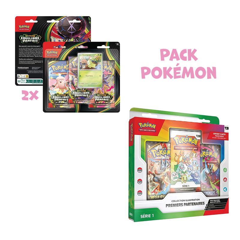 [Précommande] Pack Pokémon • Coffret Illustration Premiers Partenaires + 2 x Tripack ME3