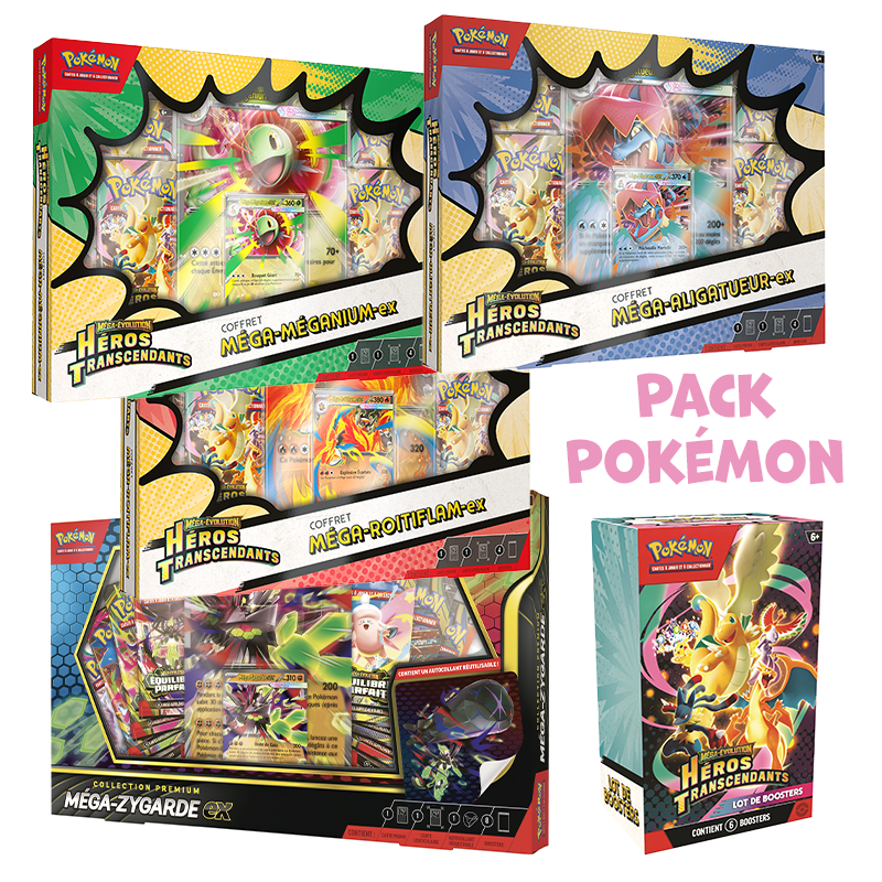 [Précommande] Pack Pokémon • 3x coffrets + Bundle ME2.5 + Coffret Premium Méga-Zygarde-ex