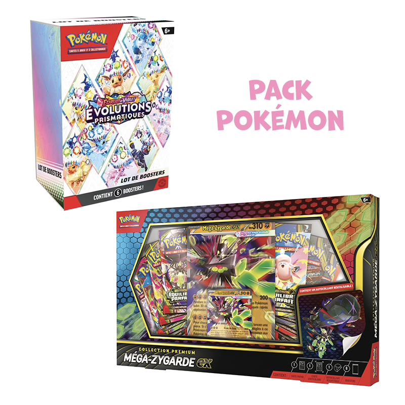 [Précommande] Pack Pokémon • Bundle EV8.5 Évolutions Prismatiques + Coffret Premium Méga-Zygarde-ex