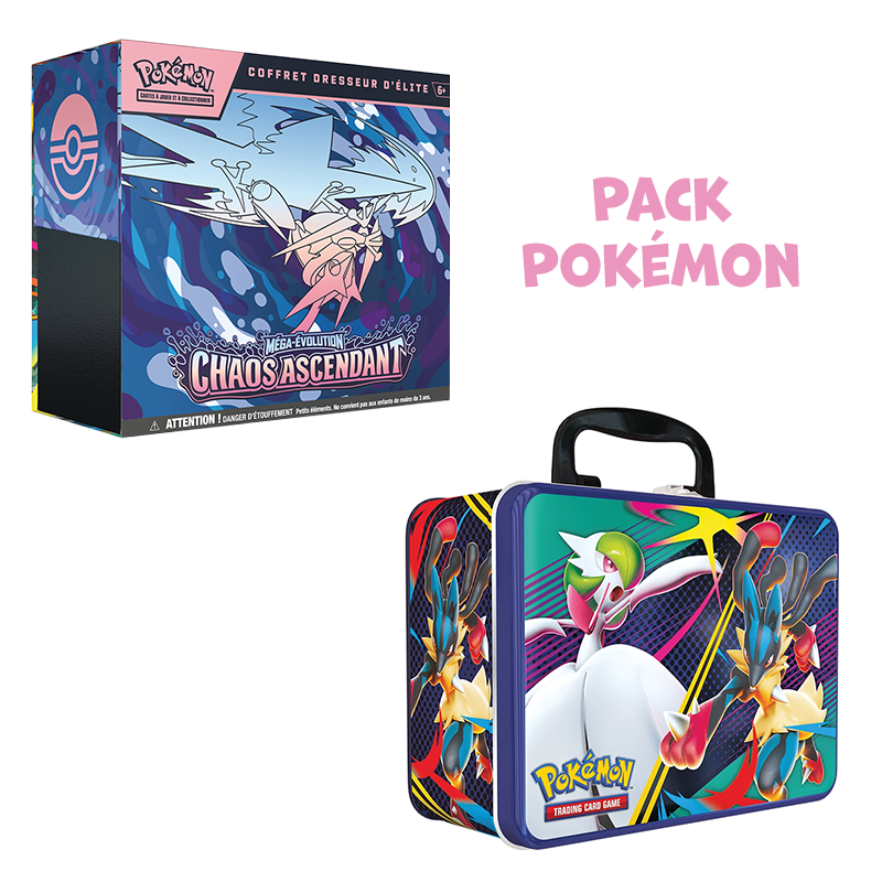 [ Précommande ] Pack Pokémon • ETB ME4 Chaos Ascendant + Valisette Méga-Évolution