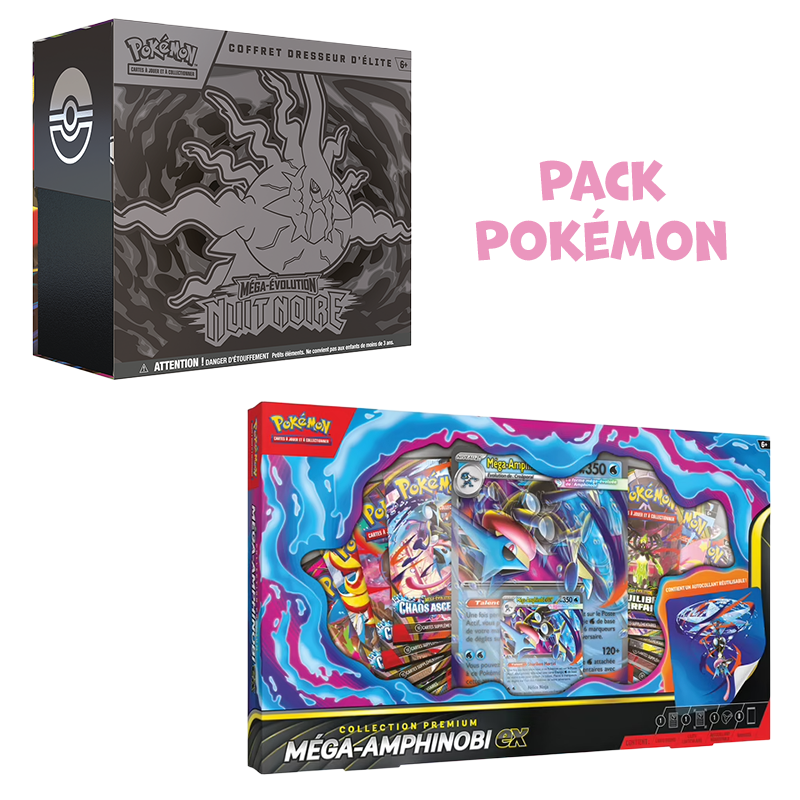 [Précommande] Pack Pokémon • ETB ME5 Nuit Noire + Coffret Méga-Amphinobi Ex