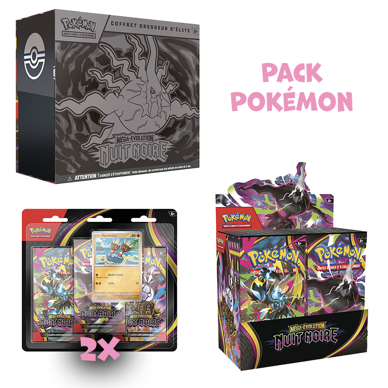 [Précommande] Pack Pokémon ETB + Display + 2 x tripack ME5 Nuit Noire