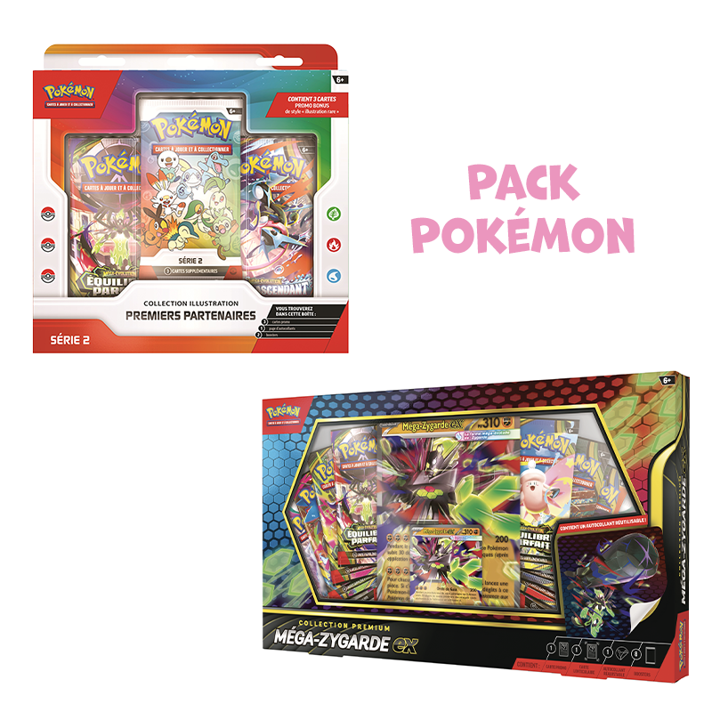 Pack Pokémon • Coffret Premiers Partenaires Série 2 + Coffret Collection Premium Méga-Zygarde-ex