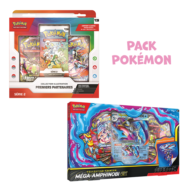 [ Précommande ] Pack Pokémon • Coffret Premiers Partenaires Série 2 + Coffret Méga-Amphinobi