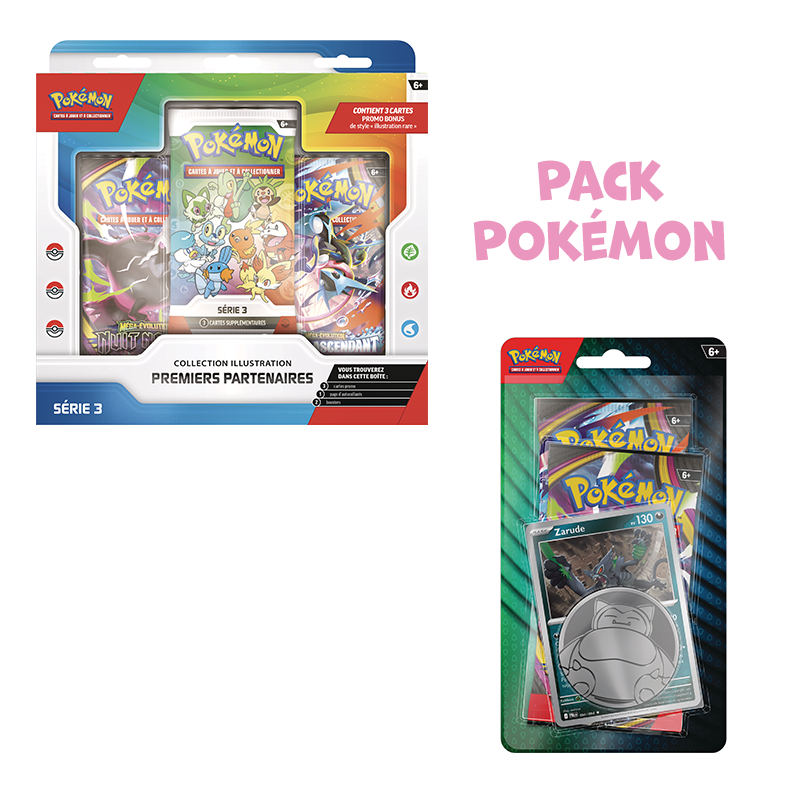 [Précommande] Pack Pokémon • Coffret Premiers Partenaires - Série 3 + Duopack Zarude