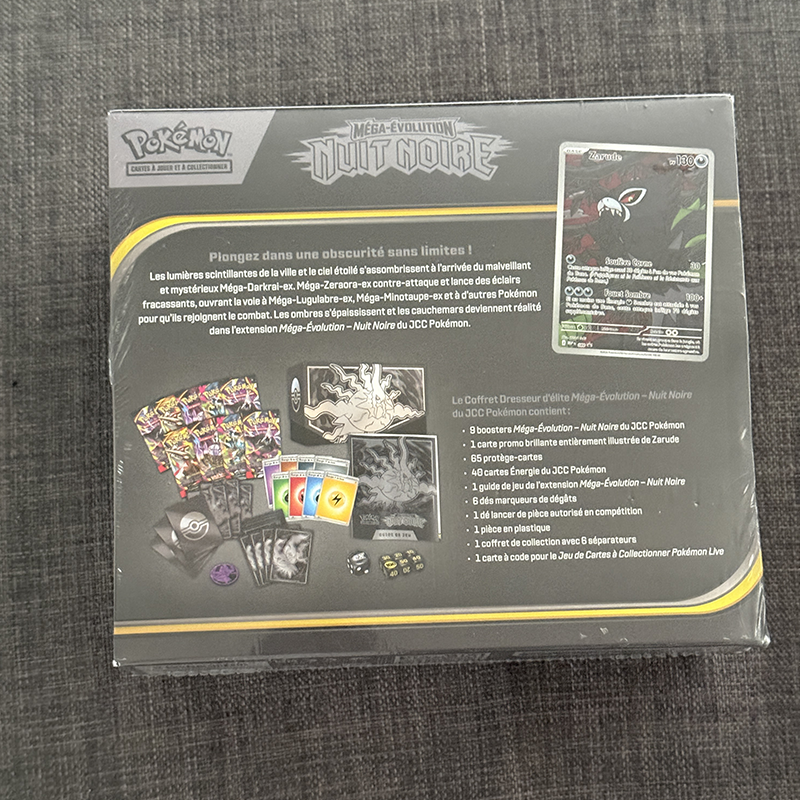 Pack Pokémon • ETB (🚨 léger défaut voir photos) + Tripack ME5 Nuit Noire – Image 5
