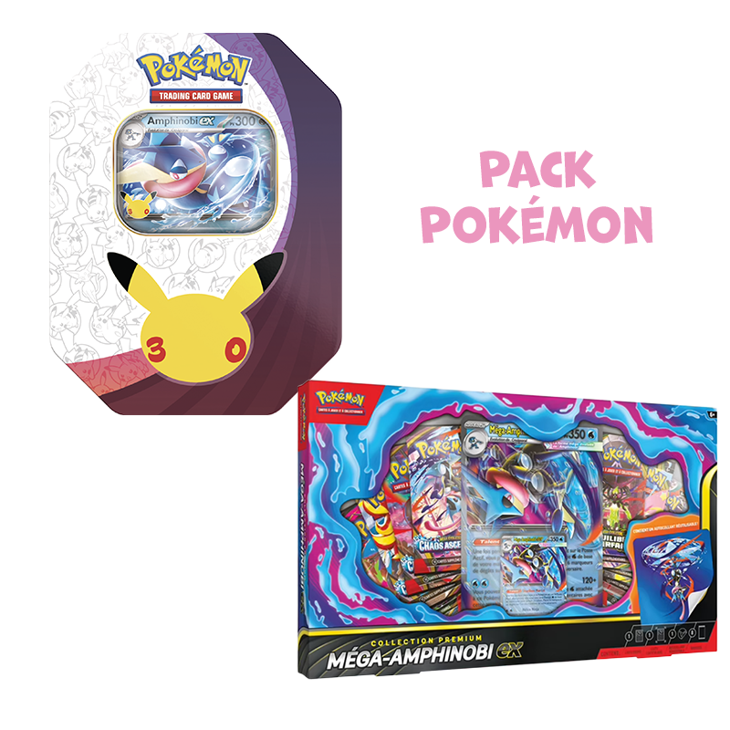 [Précommande] Pack Pokémon • Pokébox 30 ans Amphinobi-Ex + Coffret Méga-Amphinobi Ex