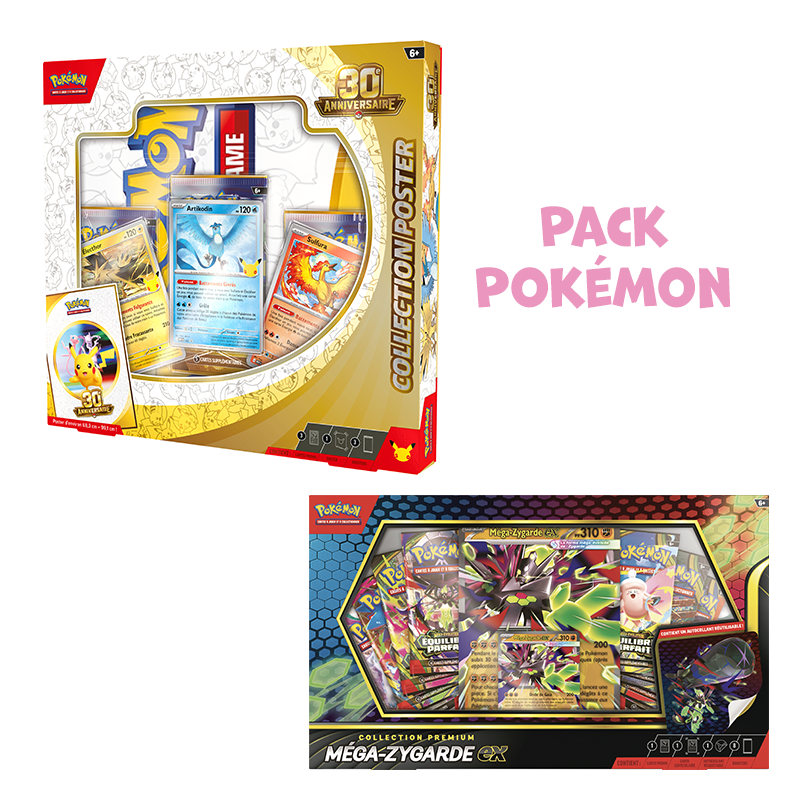 [Précommande] Pack Pokémon • Coffret Poster 30e Anniversaire + Coffret Méga-Zygarde Ex