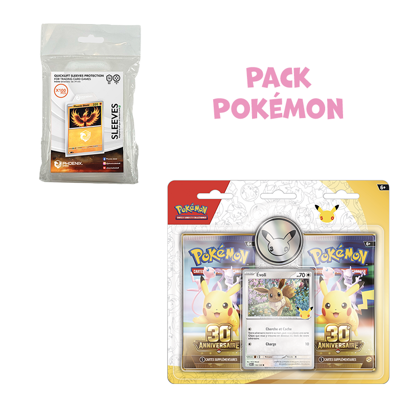 [Précommande] Pack Pokémon • Duopack 30e anniversaire Evoli + Sleeves languettes