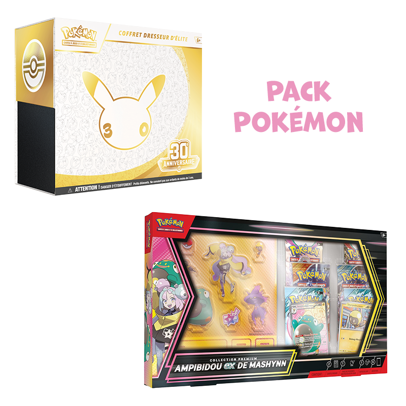 [Précommande] Pack Pokémon • ETB Pokémon 30 ans + Coffret Ampibidou-ex de Mashynn