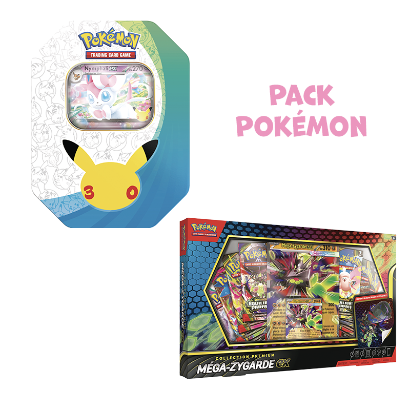 [Précommande] Pack Pokémon • Pokébox 30 ans Nymphali-Ex + Coffret Méga-Zygarde Ex