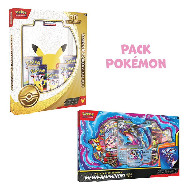 [Précommande] Pack Pokémon • Coffret Classeur 30 ans + Coffret Méga-Amphinobi Ex
