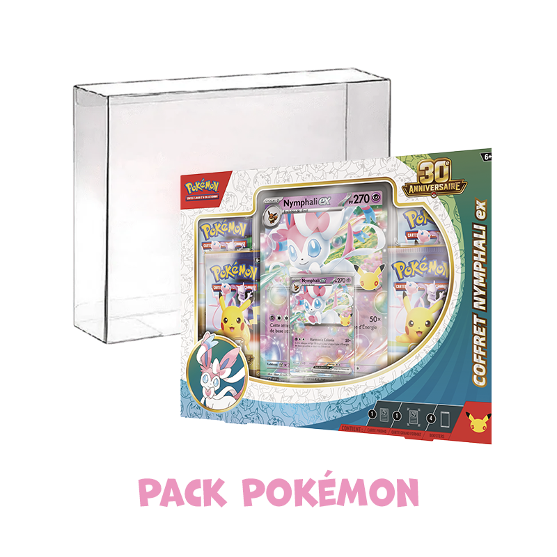 [Précommande] Pack Pokémon 30 ans • Coffrets Nymphali-Ex + Boîte de protection semi-rigide Phoenix Shield