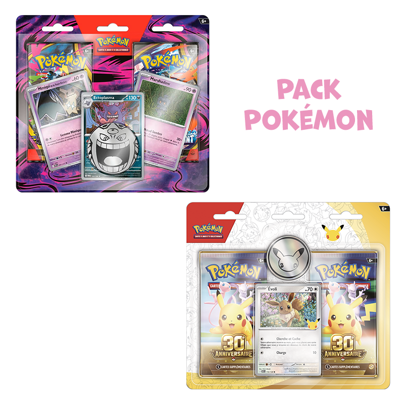 [Précommande] Pack Pokémon • Duopack 30e anniversaire Evoli + Duopack Ectoplasma