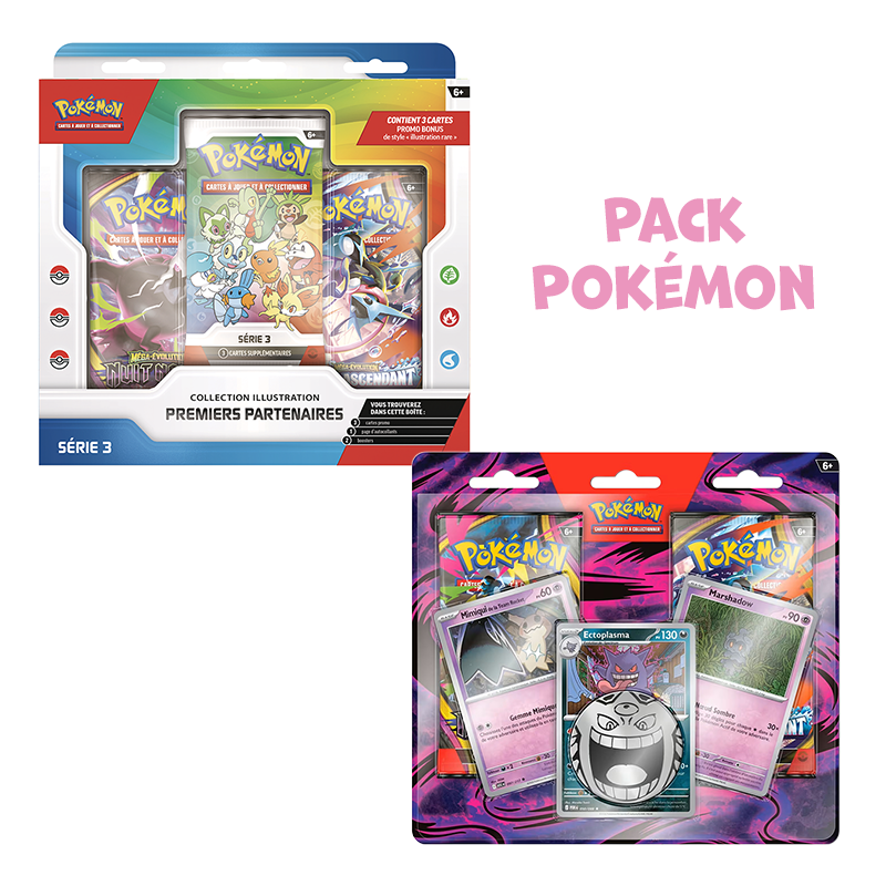 [Précommande] Pack Pokémon • Coffret Illustration Premiers Partenaires - Série 3 + Duopack Ectoplasma