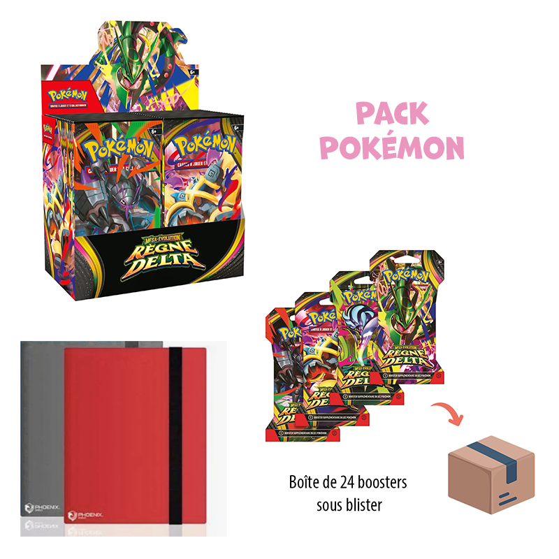 [Précommande] Pack Premium Pokémon ME6 Règne Delta • Display + Case 24 boosters + 2 x Album Phoex Shield