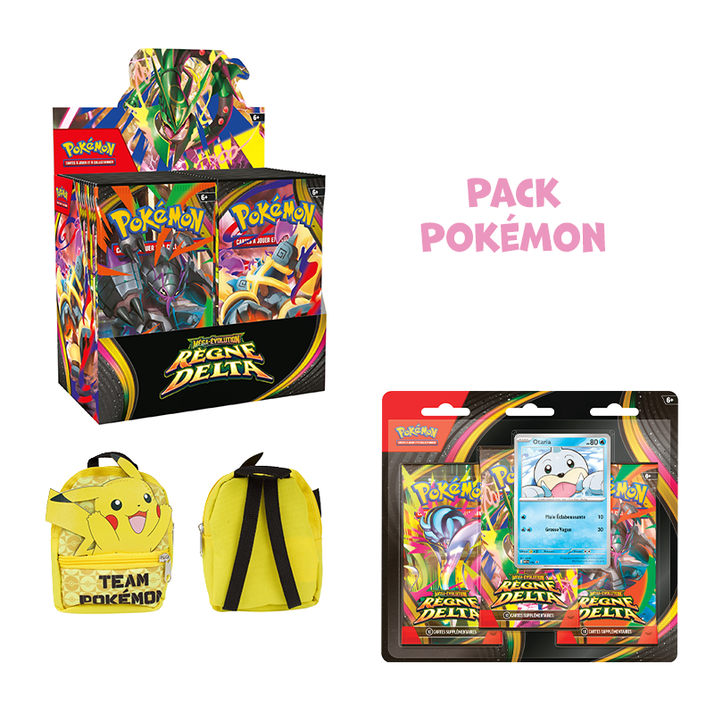 [Précommande] Pack Pokémon • Display & Tripack ME6 Règne Delta + Micro sac à dos Pikachu