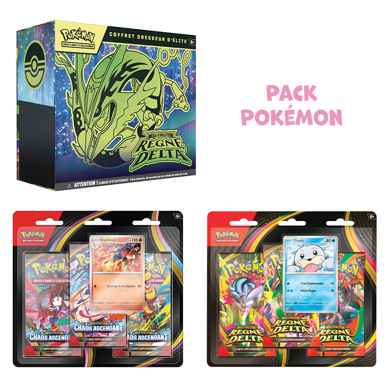 [Précommande] Pack Pokémon • ETB + Tripack ME6 Règne Delta + Tripack ME4