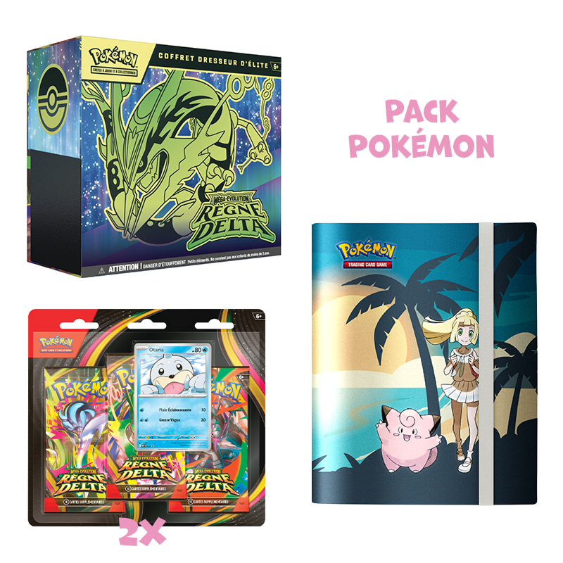 [Précommande] Pack Pokémon • ETB & 2 x Tripack ME6 Règne Delta + Portfolio Ultra Pro