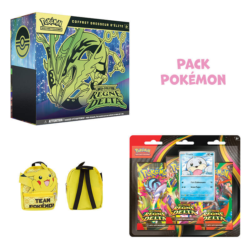 [Précommande] Pack Pokémon • ETB + Tripack ME6 Règne Delta + Mini sac Evoli