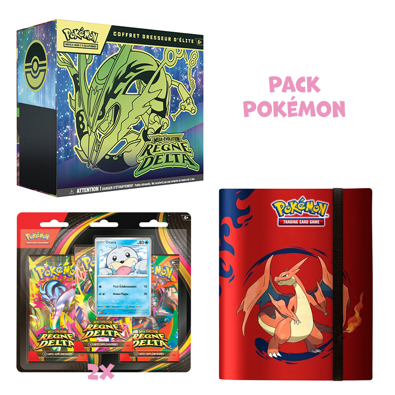 [Précommande] Pack Pokémon • ETB & 2 x Tripack ME6 Règne Delta + Portfolio Ultra Pro