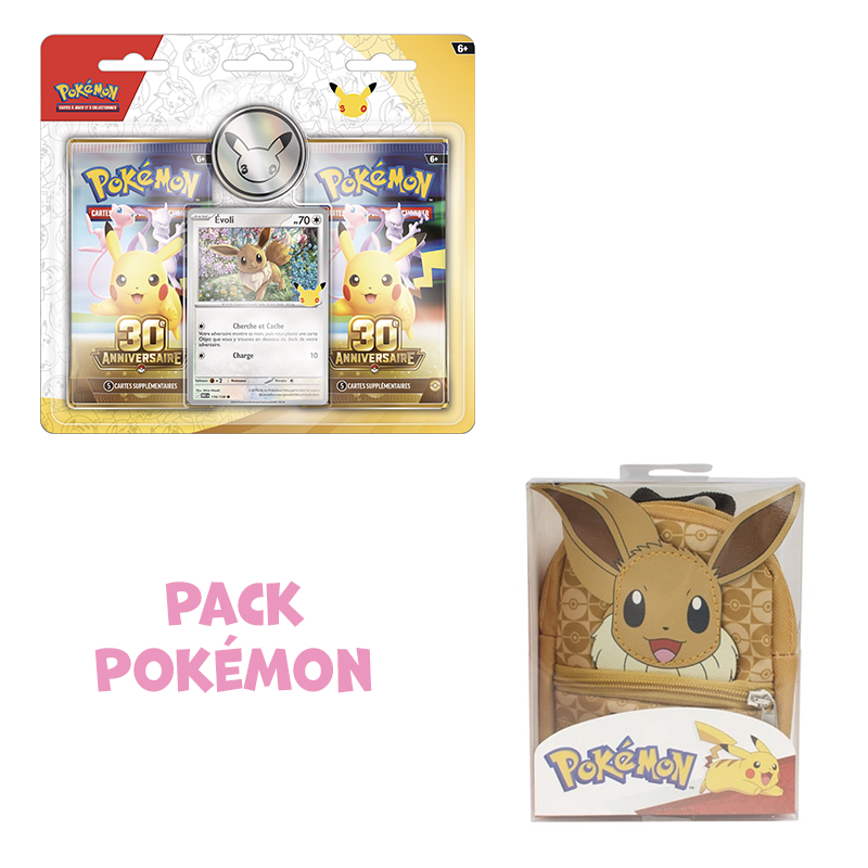 [Restock Préco] Pack Pokémon • Duopack 30e anniversaire Evoli + Micro sac Evoli